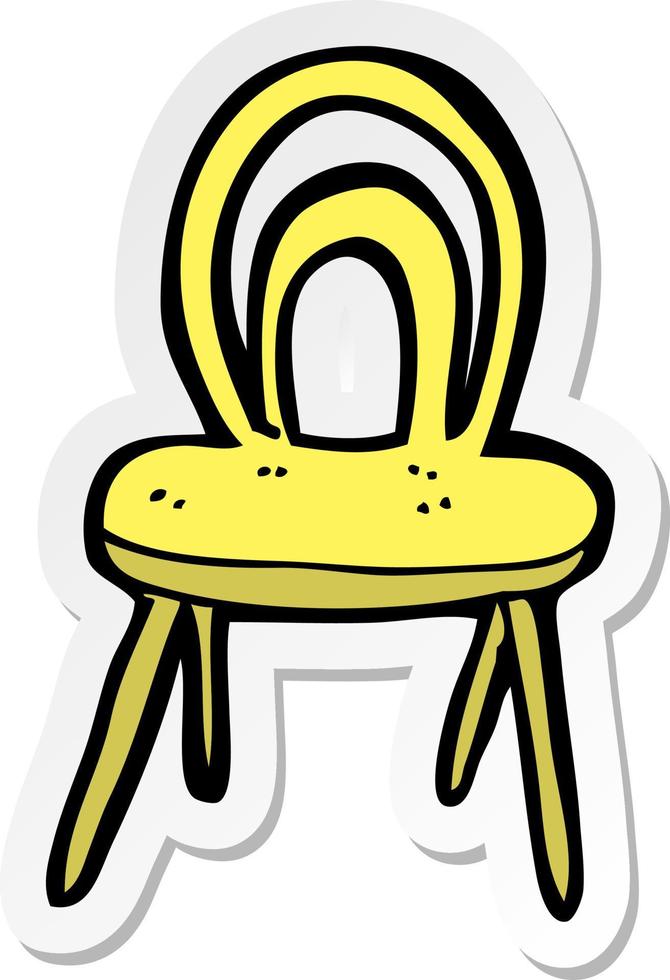 sticker of a cartoon chair vector