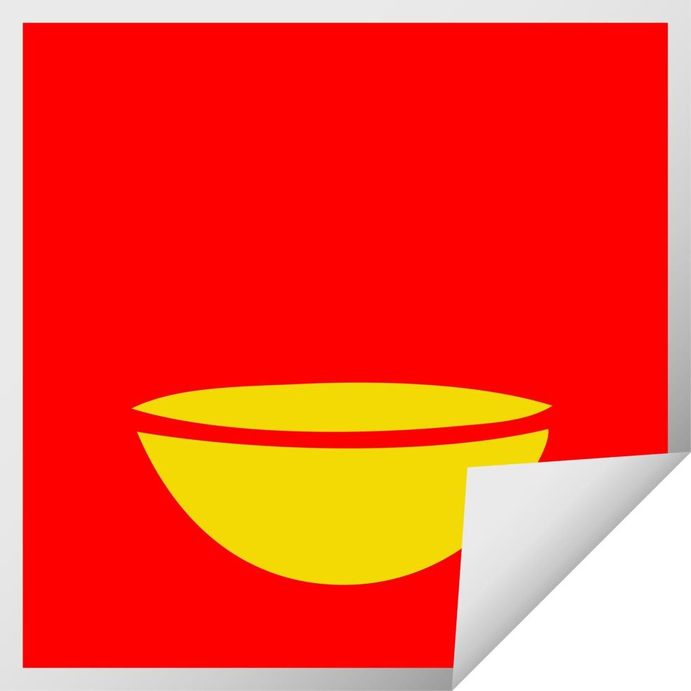square peeling sticker cartoon hot soup vector