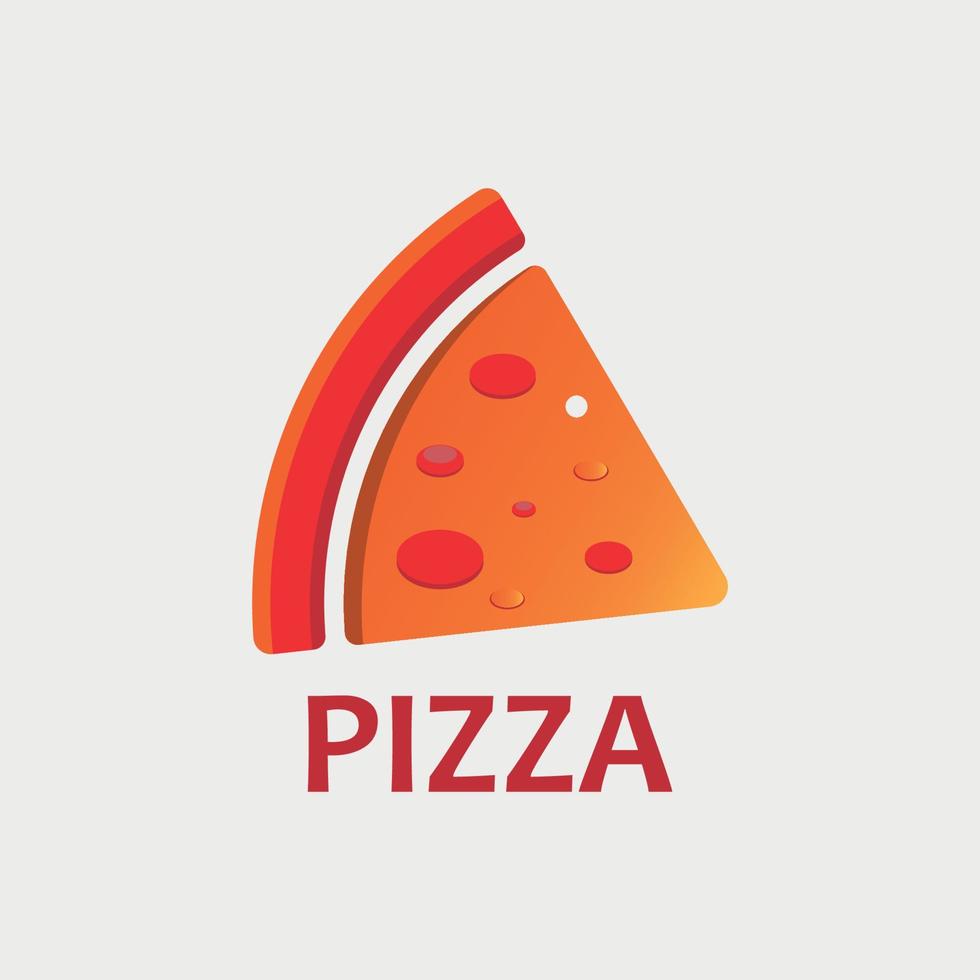 diseño de logotipo de comida de pizza parcial vector