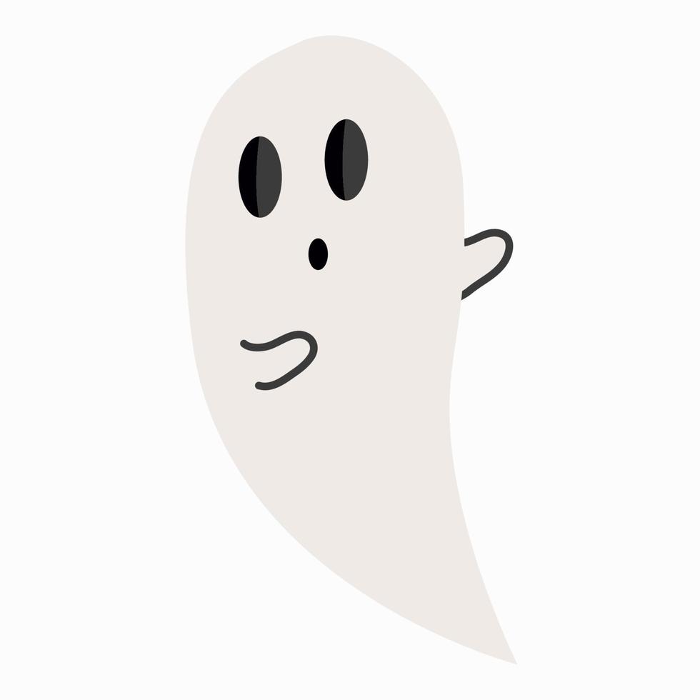 white scary ghost, flying ghost, vector illustration for halloween.