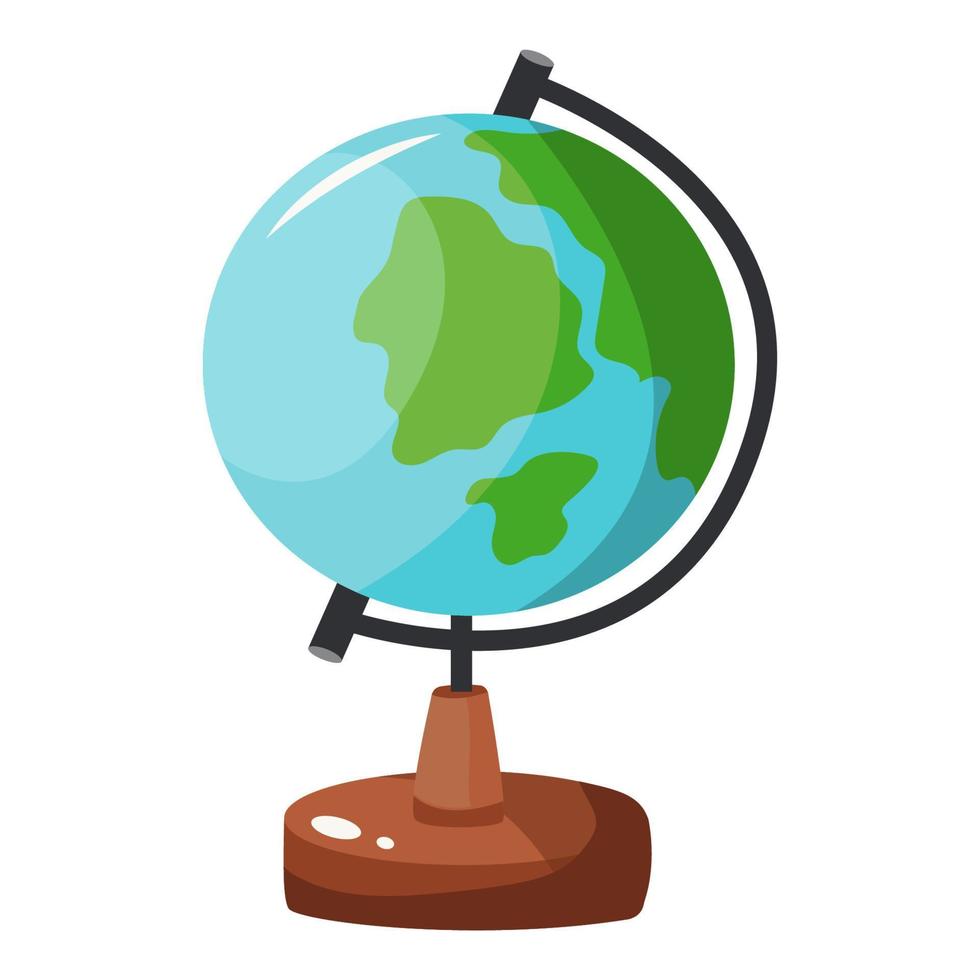 Imitation of a realistic globe, a school subject, isolated on a white background. vector