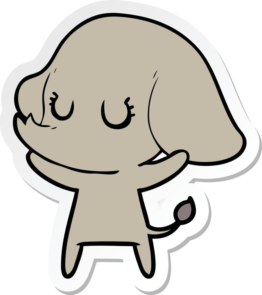 pegatina de un lindo elefante de dibujos animados vector