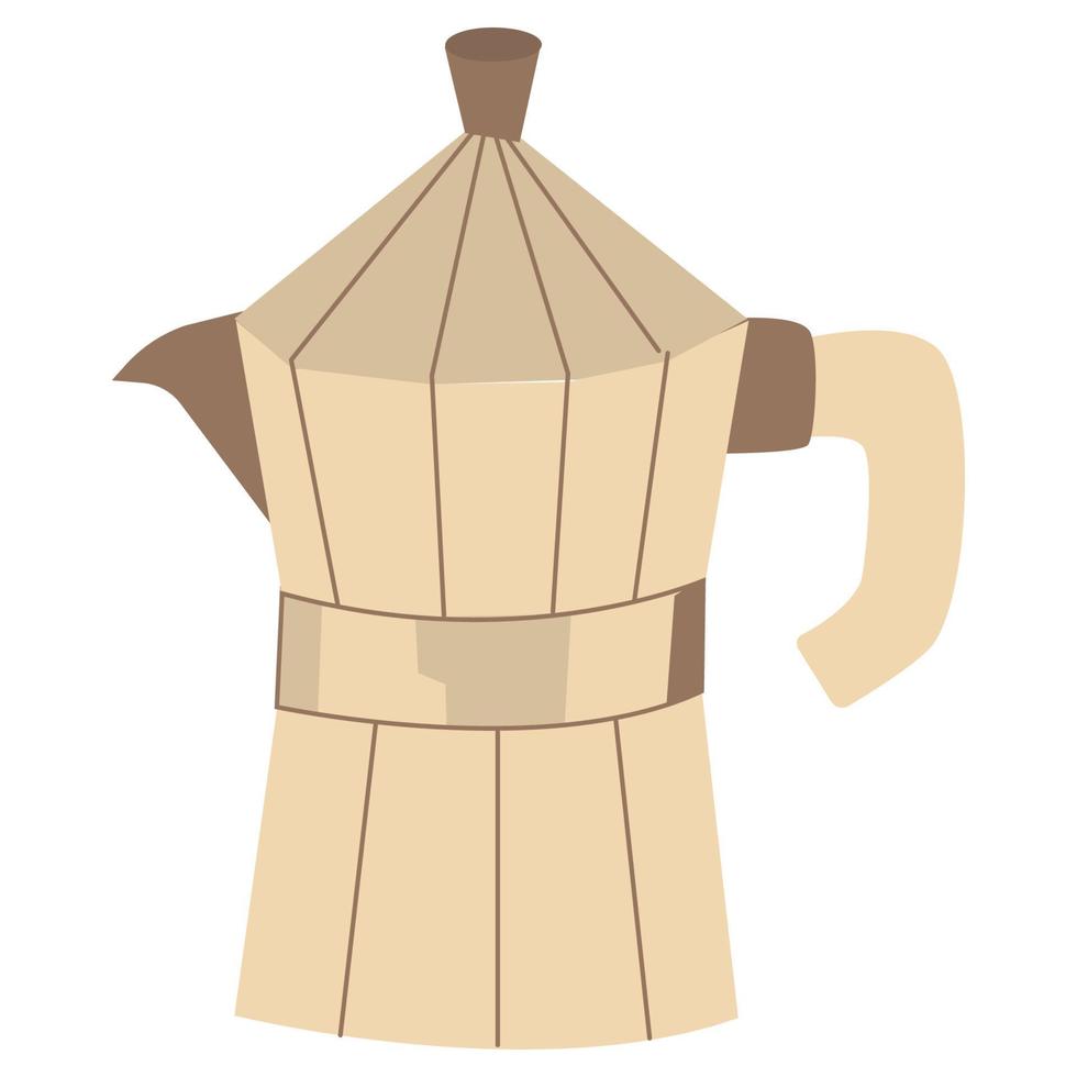 ilustración vectorial de una cafetera de géiser aislada en un fondo blanco. ilustración de moda para diseño web y diseño de impresión vector