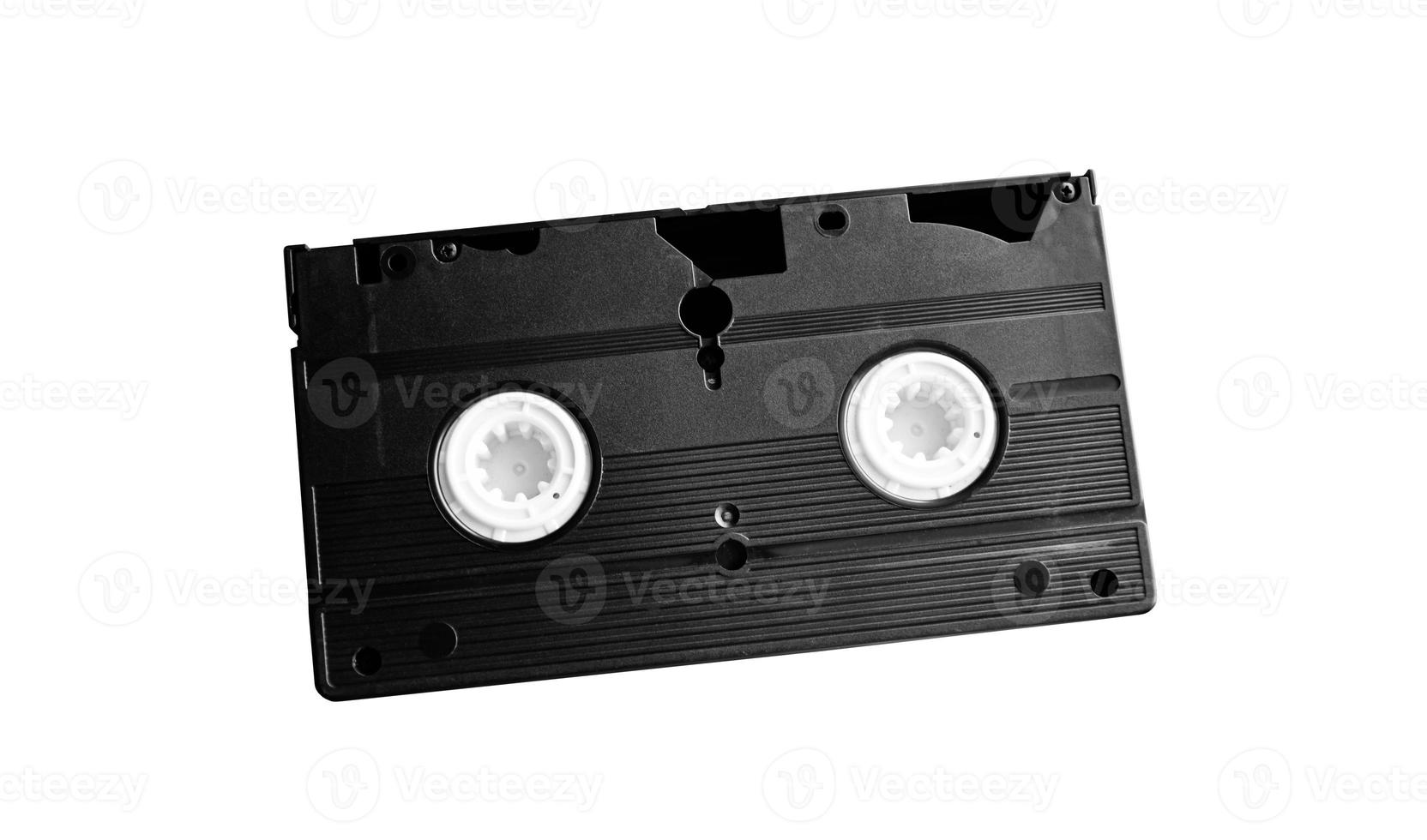 cinta de videocasete vhs aislada con trazados de recorte. foto