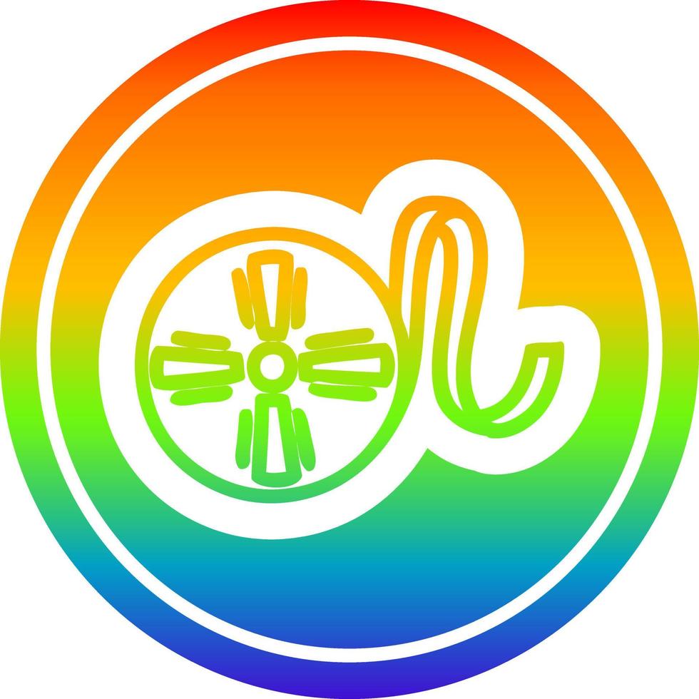 movie film reel circular in rainbow spectrum vector