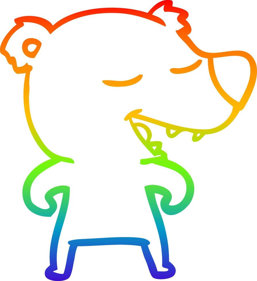arco iris gradiente línea dibujo dibujos animados oso vector