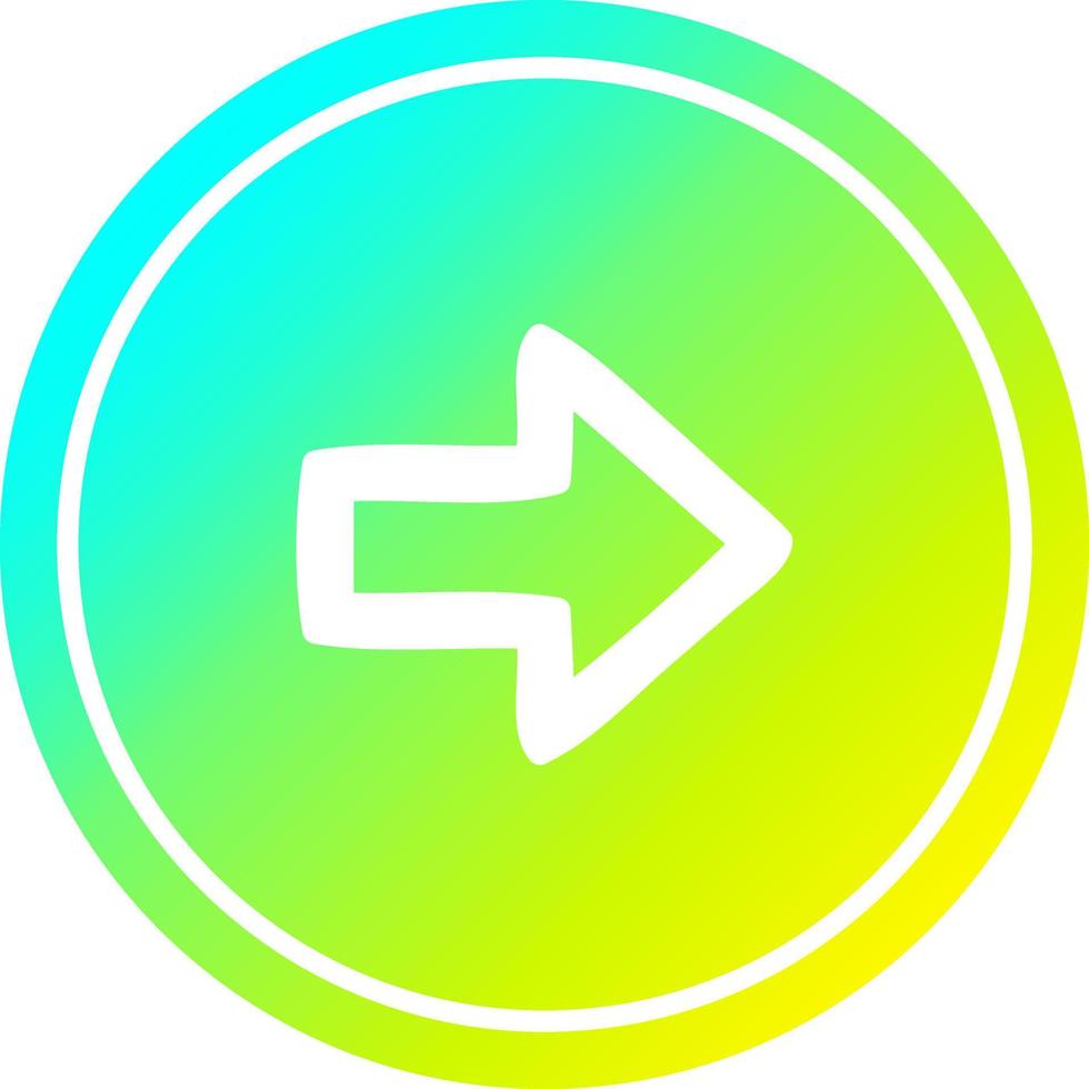 direction arrow circular in cold gradient spectrum vector