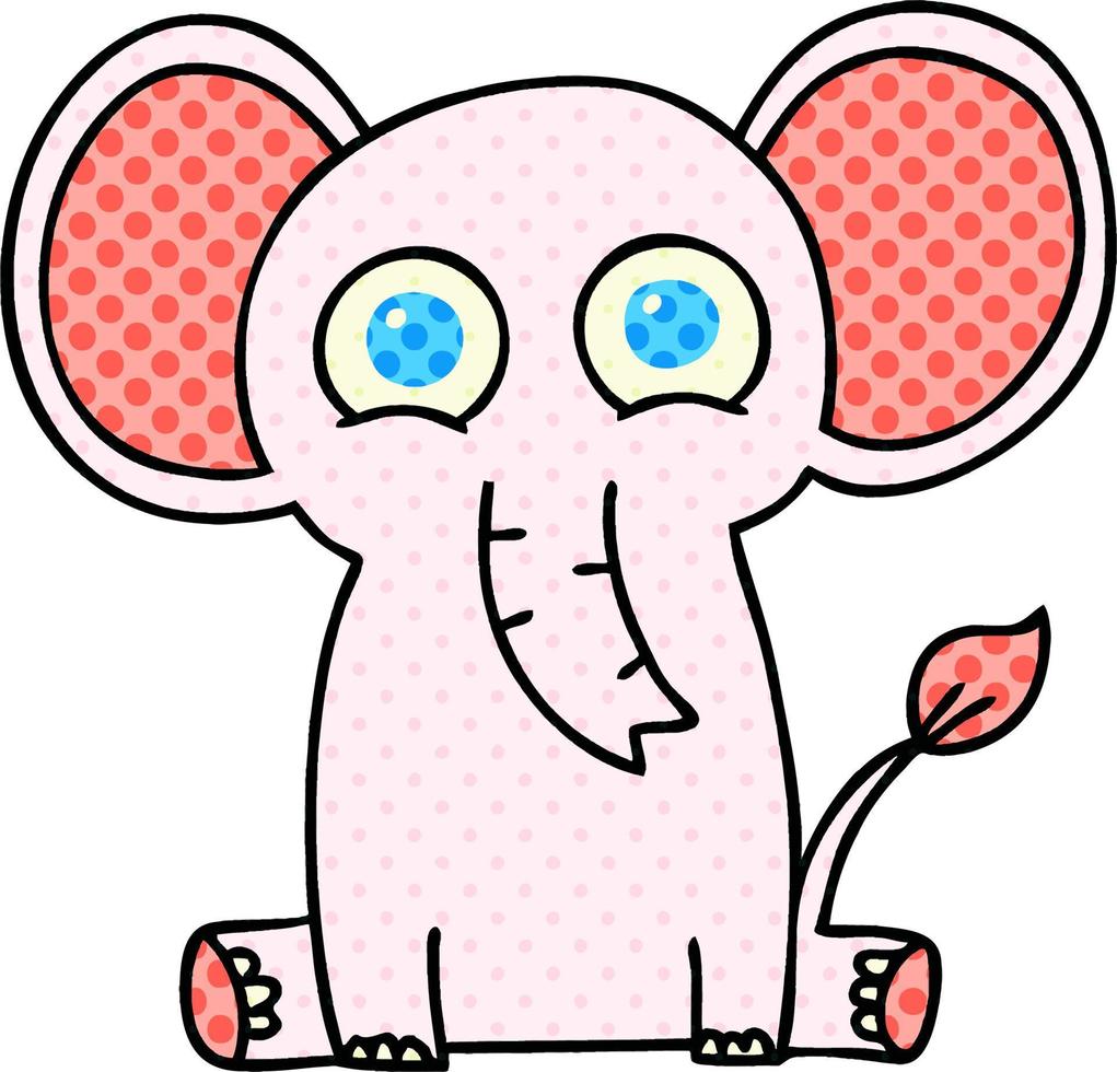 quirky comic book style cartoon elephant vector