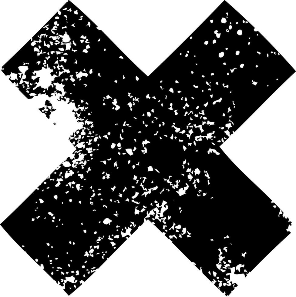 distressed symbol multiplication symbol vector
