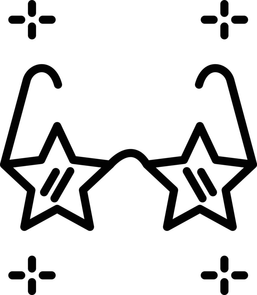 Star Glasses Line Icon vector