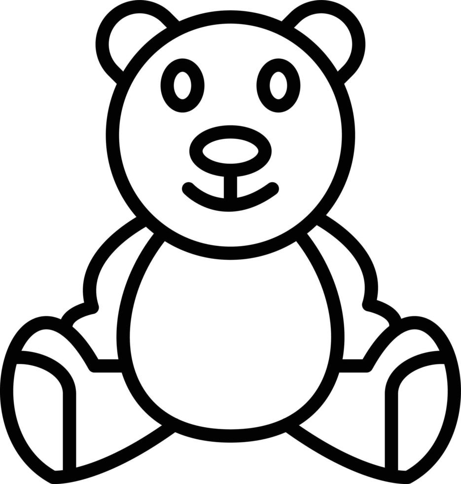 icono de línea de oso de peluche vector