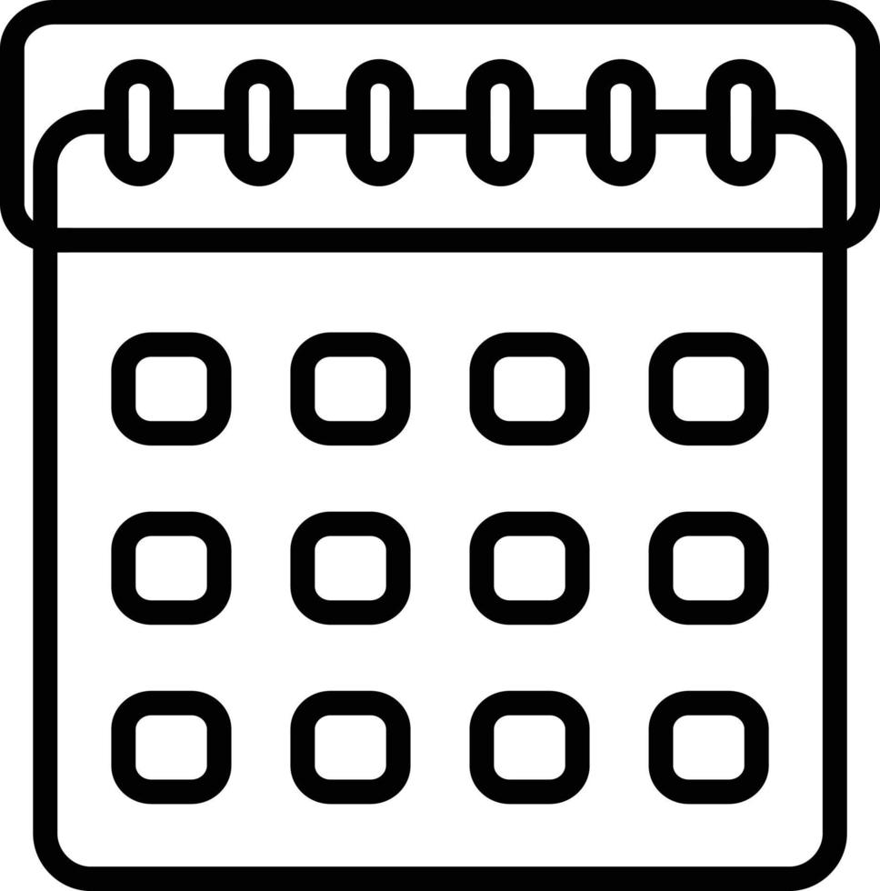 Calander Line Icon vector