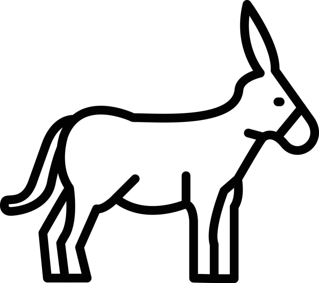 icono de línea de burro vector