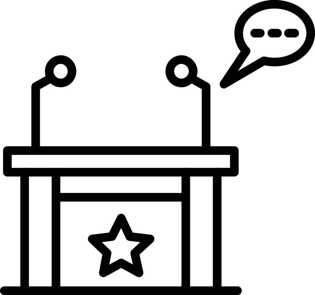 Speech Desk Line Icon vector