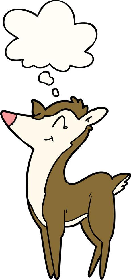 cartoon deer and thought bubble vector