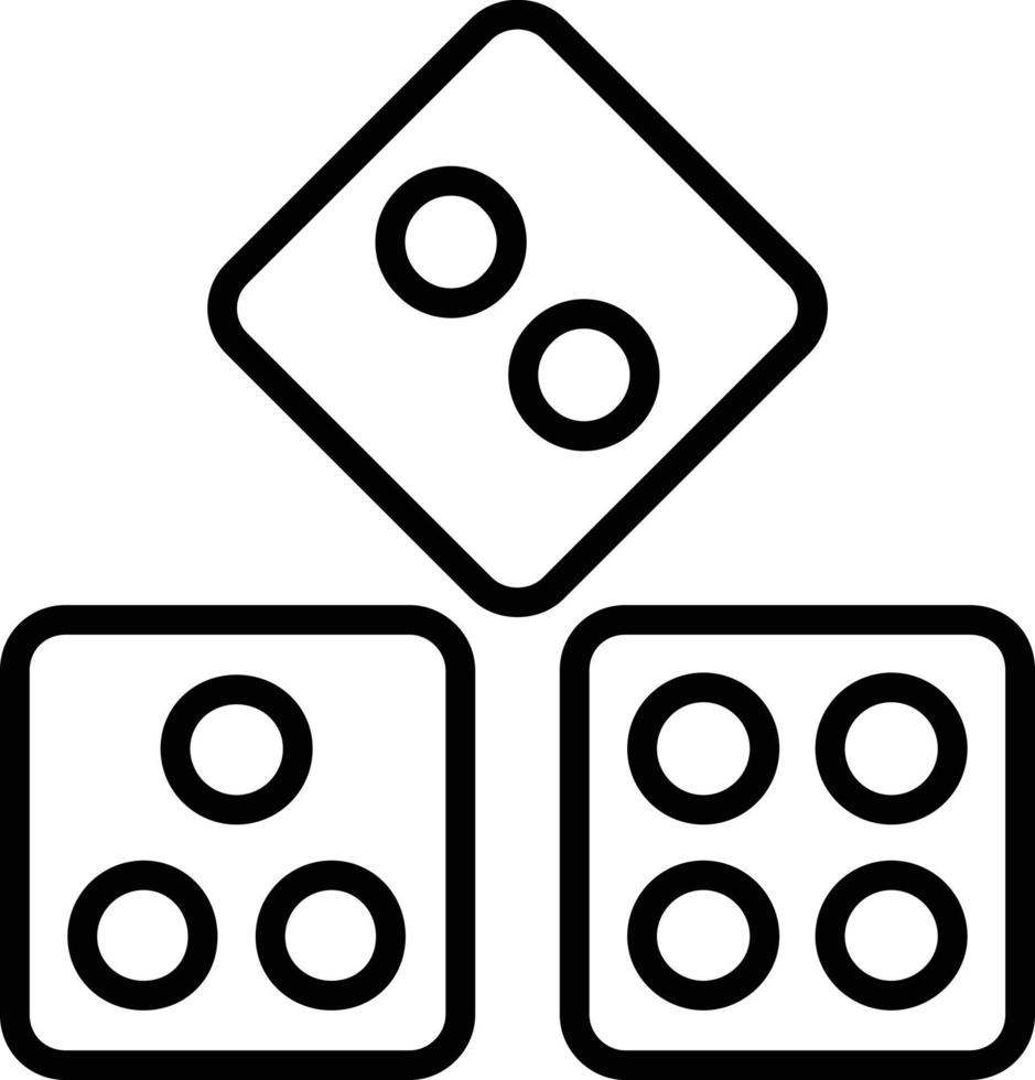 icono de línea de dados ludo vector