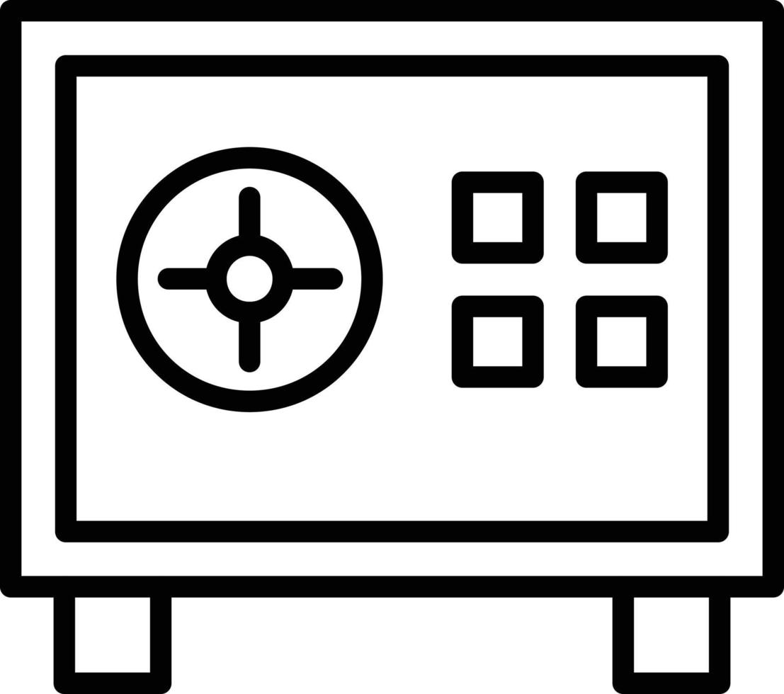 icono de línea de caja de seguridad vector