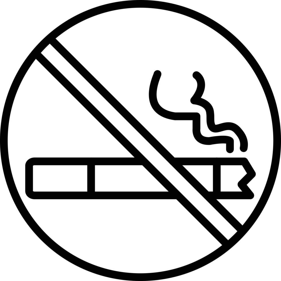 No Smoking Line Icon vector