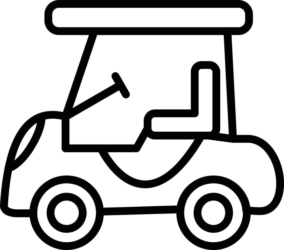 icono de línea de carro de golf vector