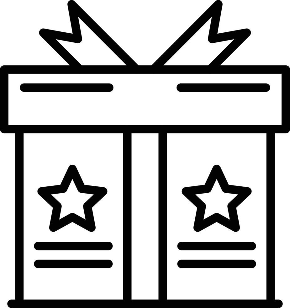 Gift Box Line Icon vector