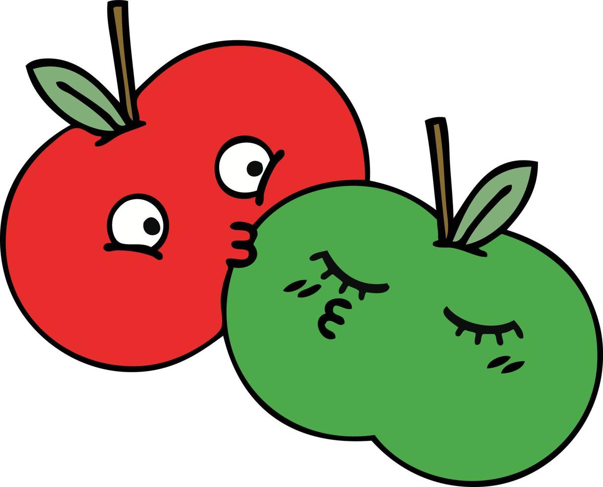 cute cartoon apples vector