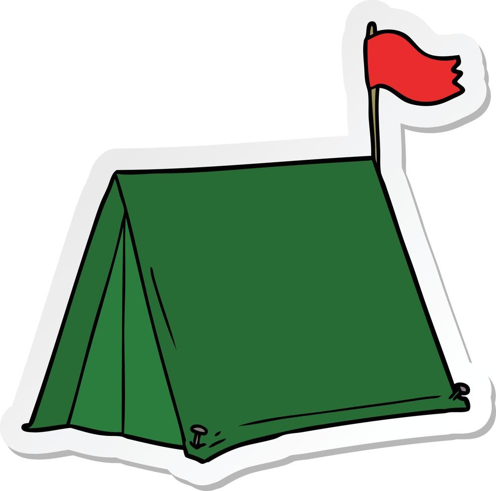 sticker of a cartoon tent vector