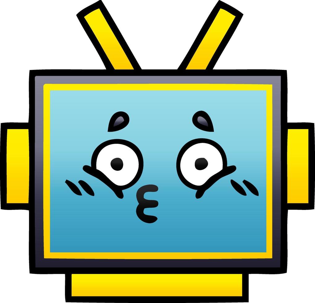 gradient shaded cartoon robot head vector