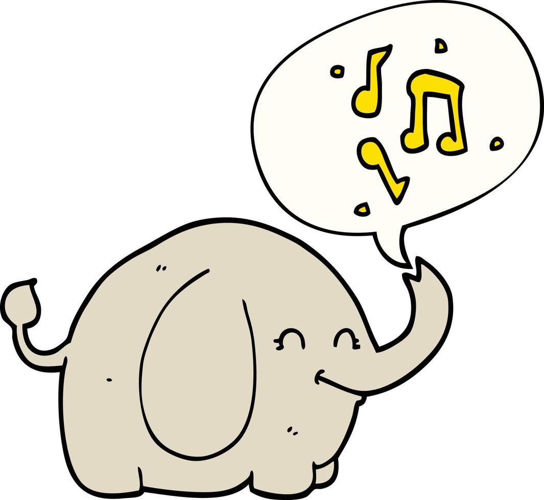 elefante de dibujos animados y burbujas de discurso vector