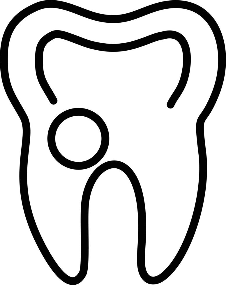 Tooth Hole Line Icon vector