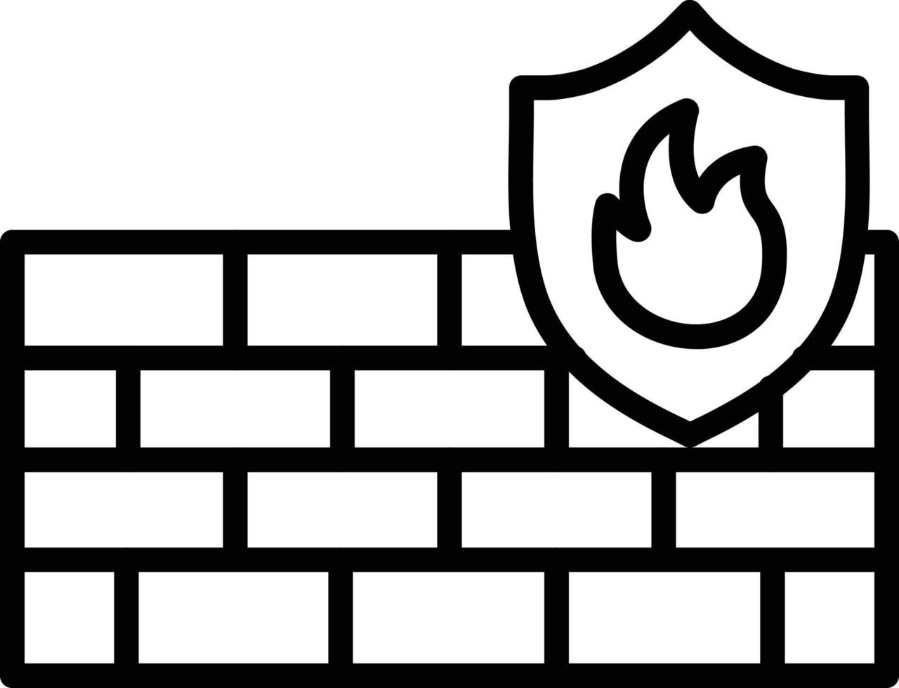 Firewall Line Icon vector