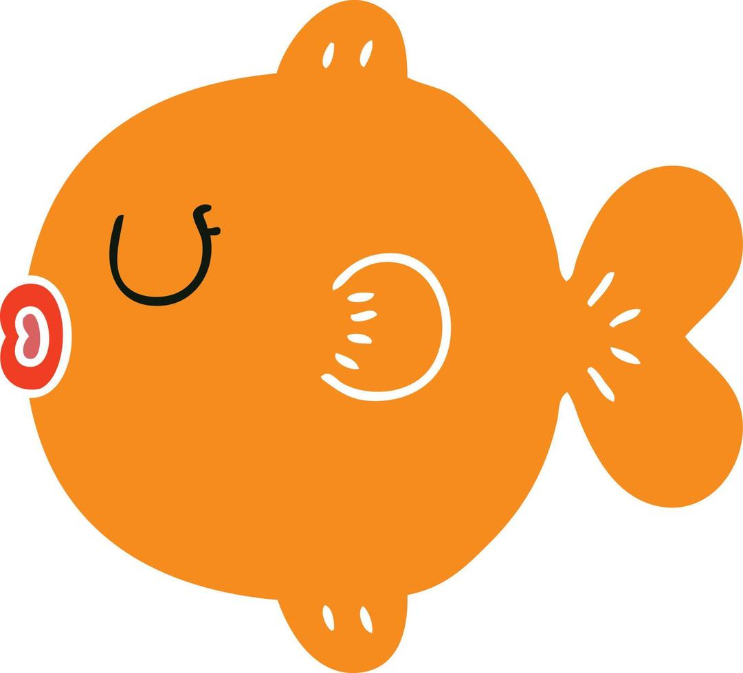 quirky hand drawn cartoon fish vector