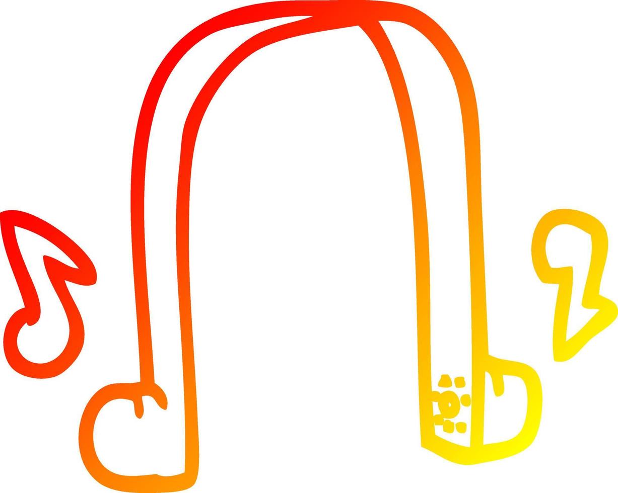 auriculares modernos de dibujos animados de dibujo lineal de gradiente cálido vector