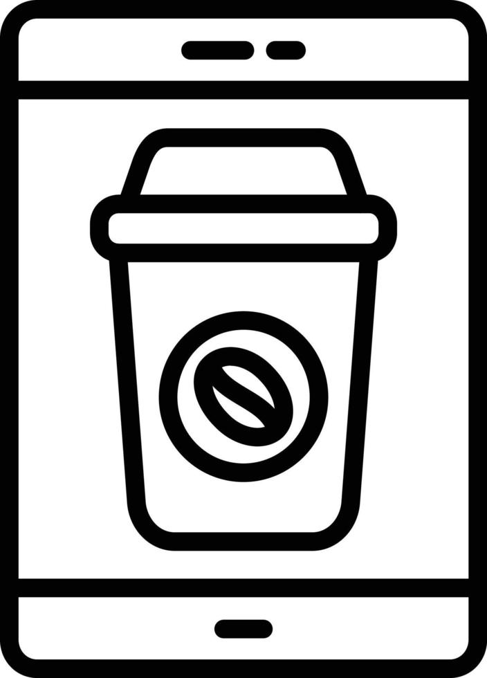 Online Coffee Line Icon vector