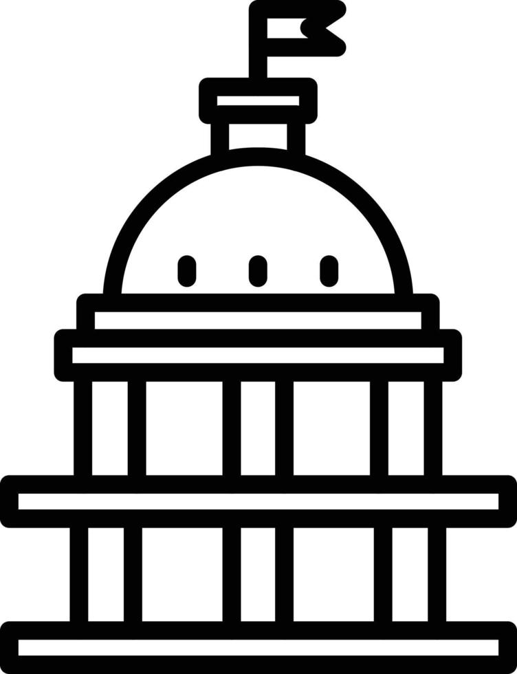 White House Line Icon vector