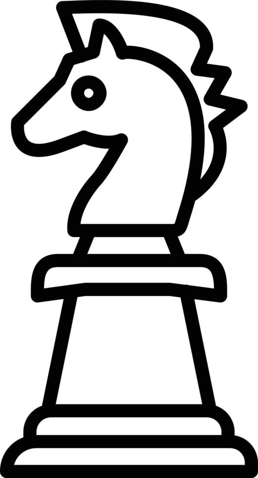 Chess Knight Line Icon vector