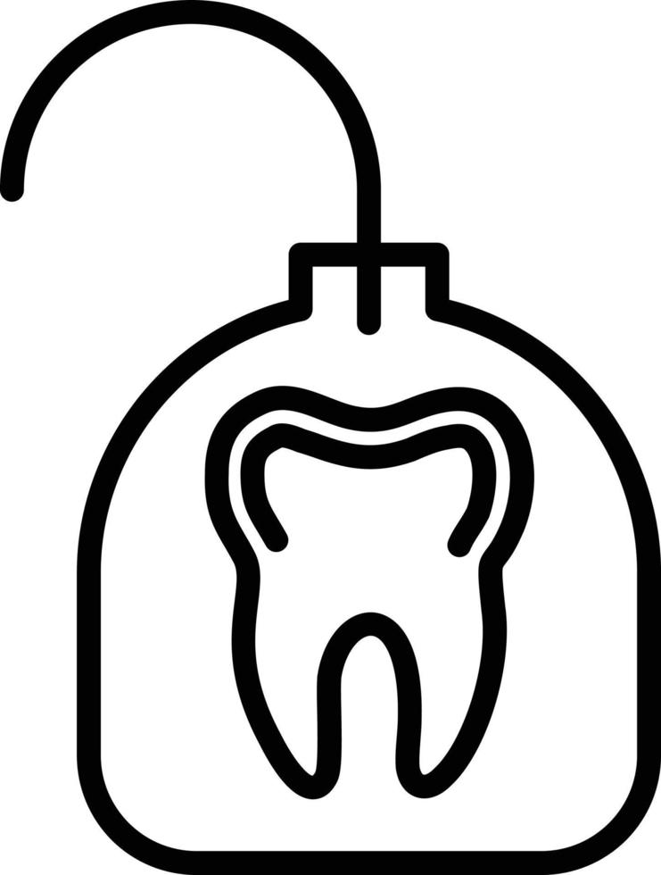 icono de línea de hilo dental vector