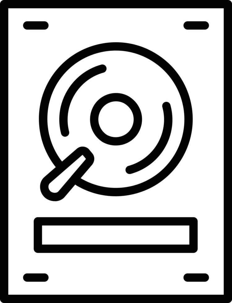 icono de línea de disco duro vector