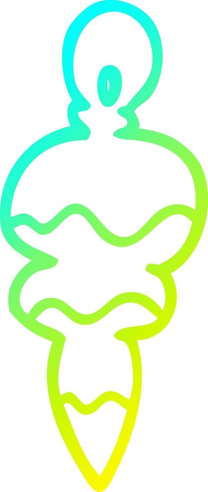 cold gradient line drawing cartoon christmas decoration vector