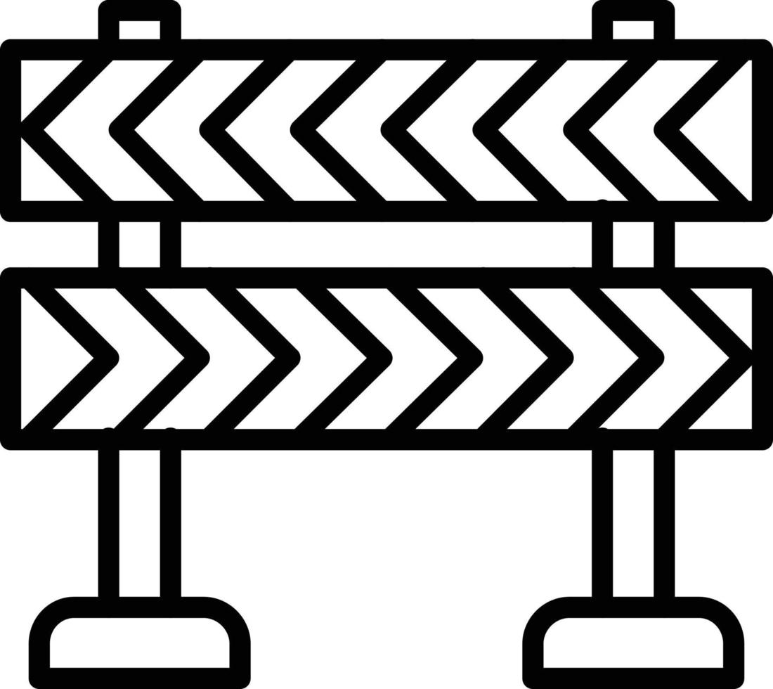 Road Block Line Icon vector