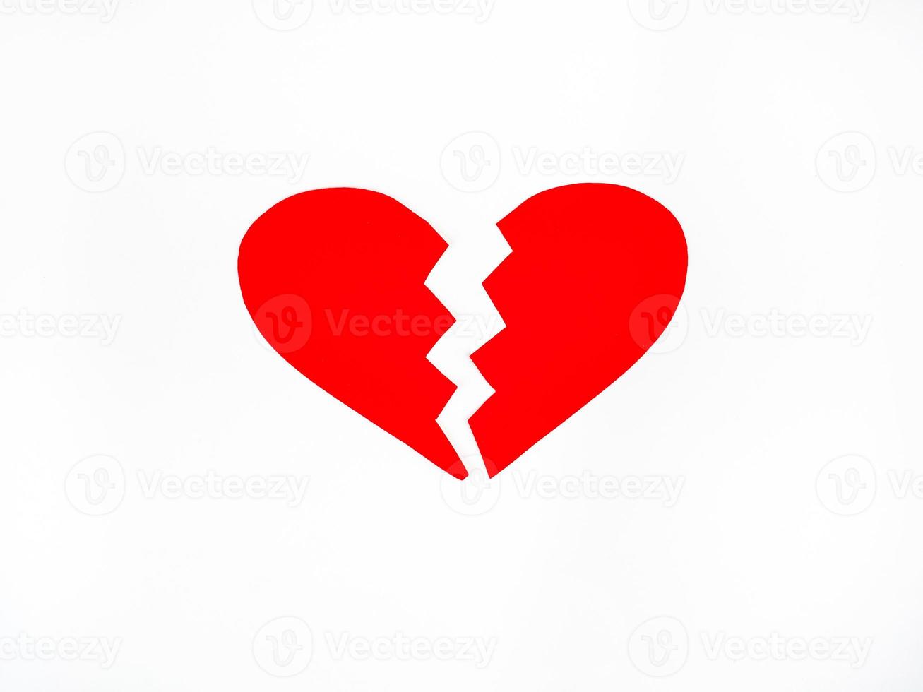 The red heart was split in two. photo
