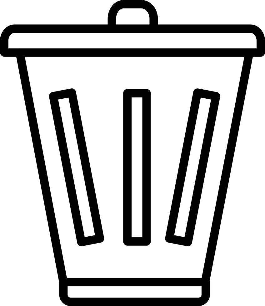 icono de línea de papelera de reciclaje vector