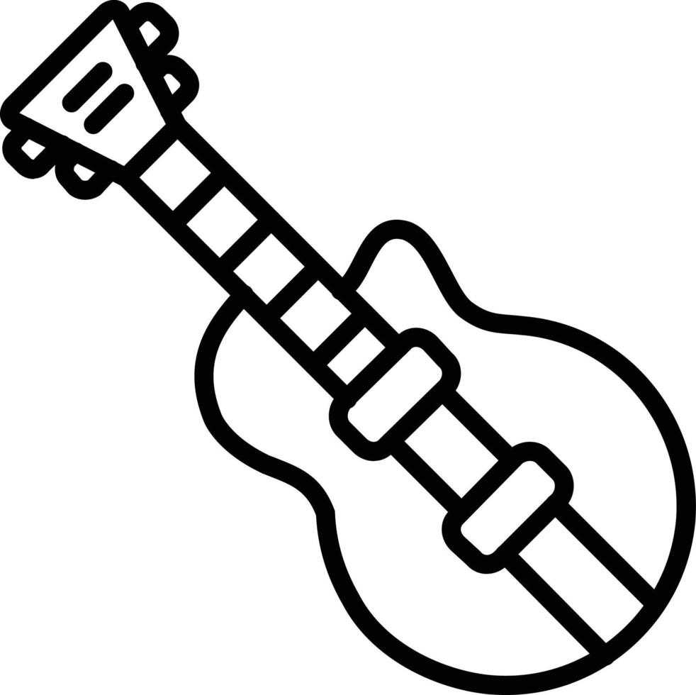 icono de línea de guitarra vector