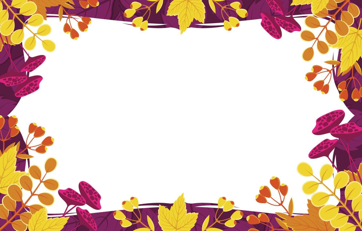 Colorful Fall Season Floral Border Background vector