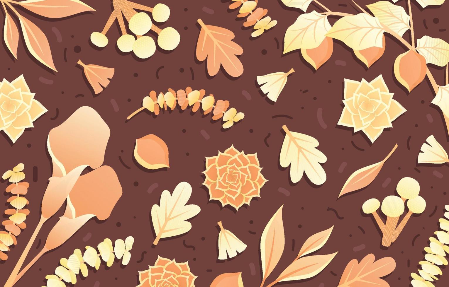 Fall Season Background with Flower and Seed vector