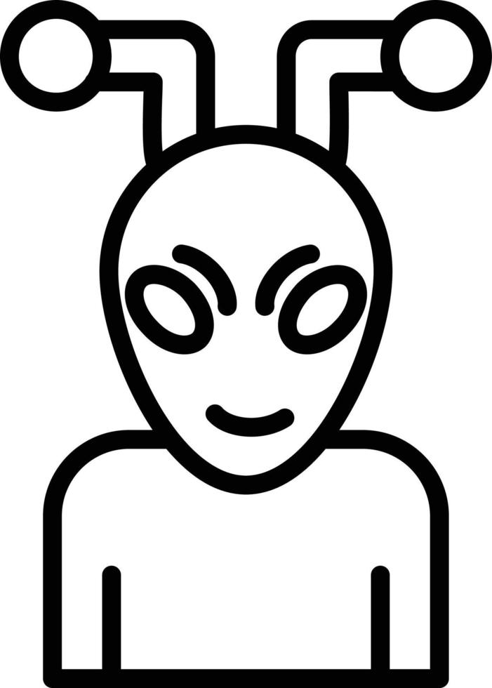 Alien Line Icon vector