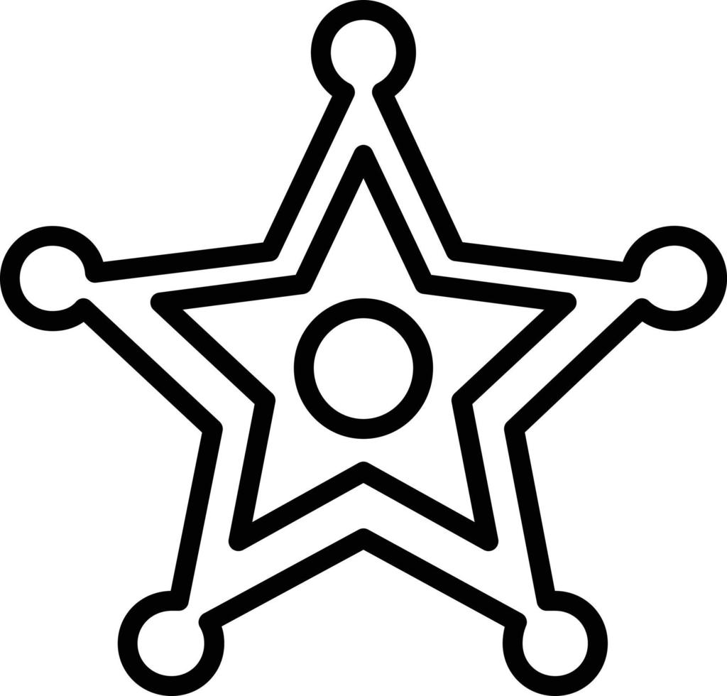 Sheriff Badge Line Icon vector
