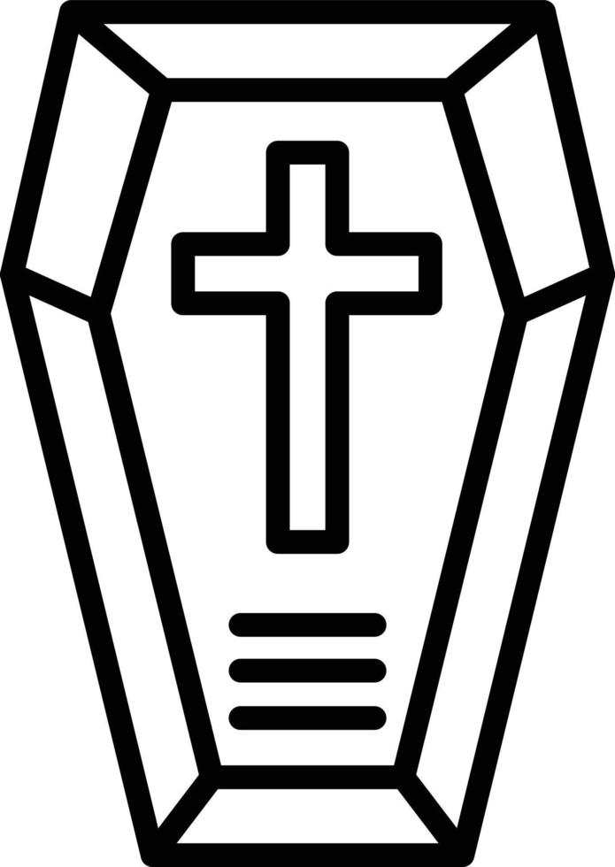 Coffin Line Icon vector