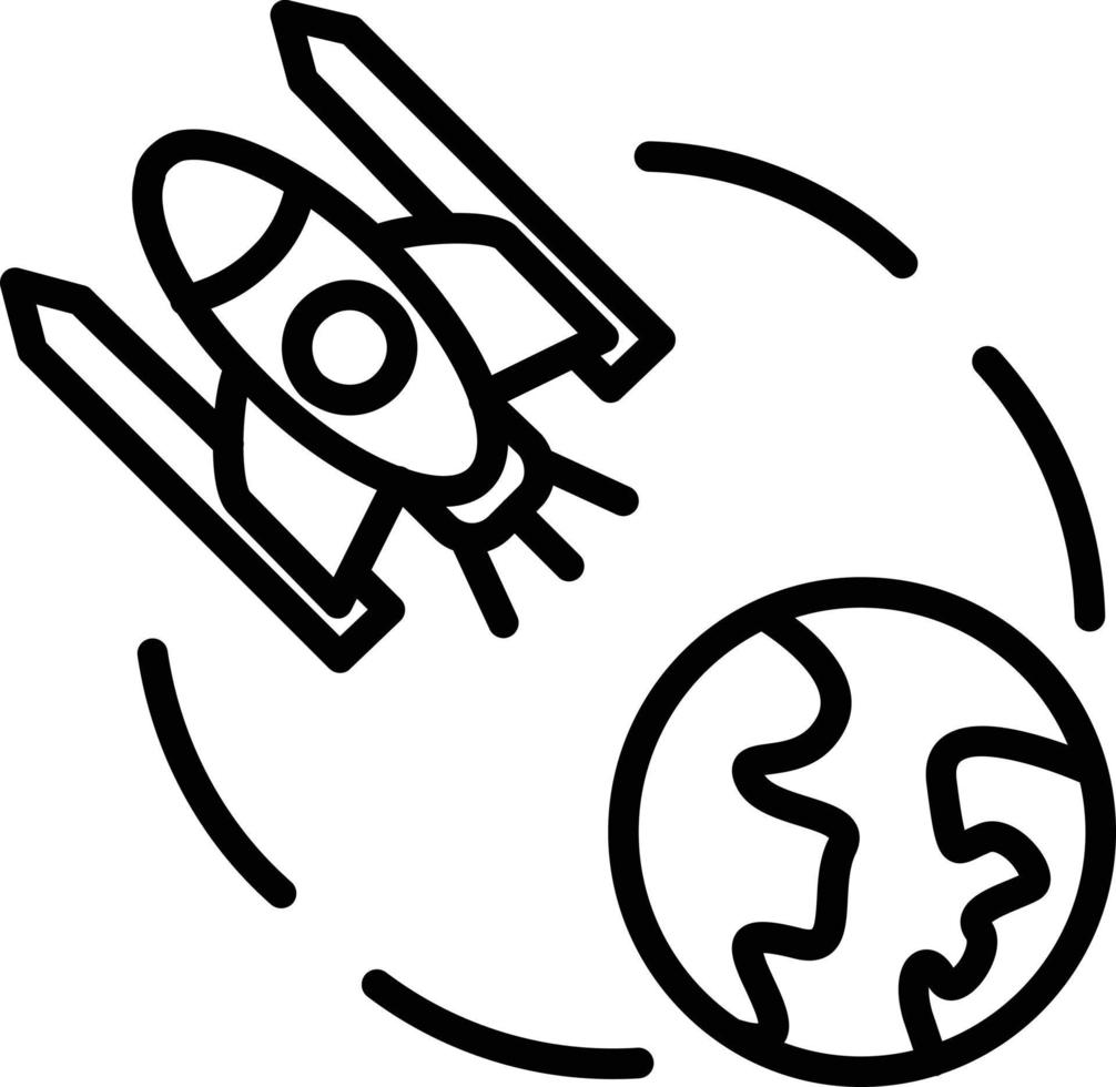 icono de la línea del transbordador espacial vector