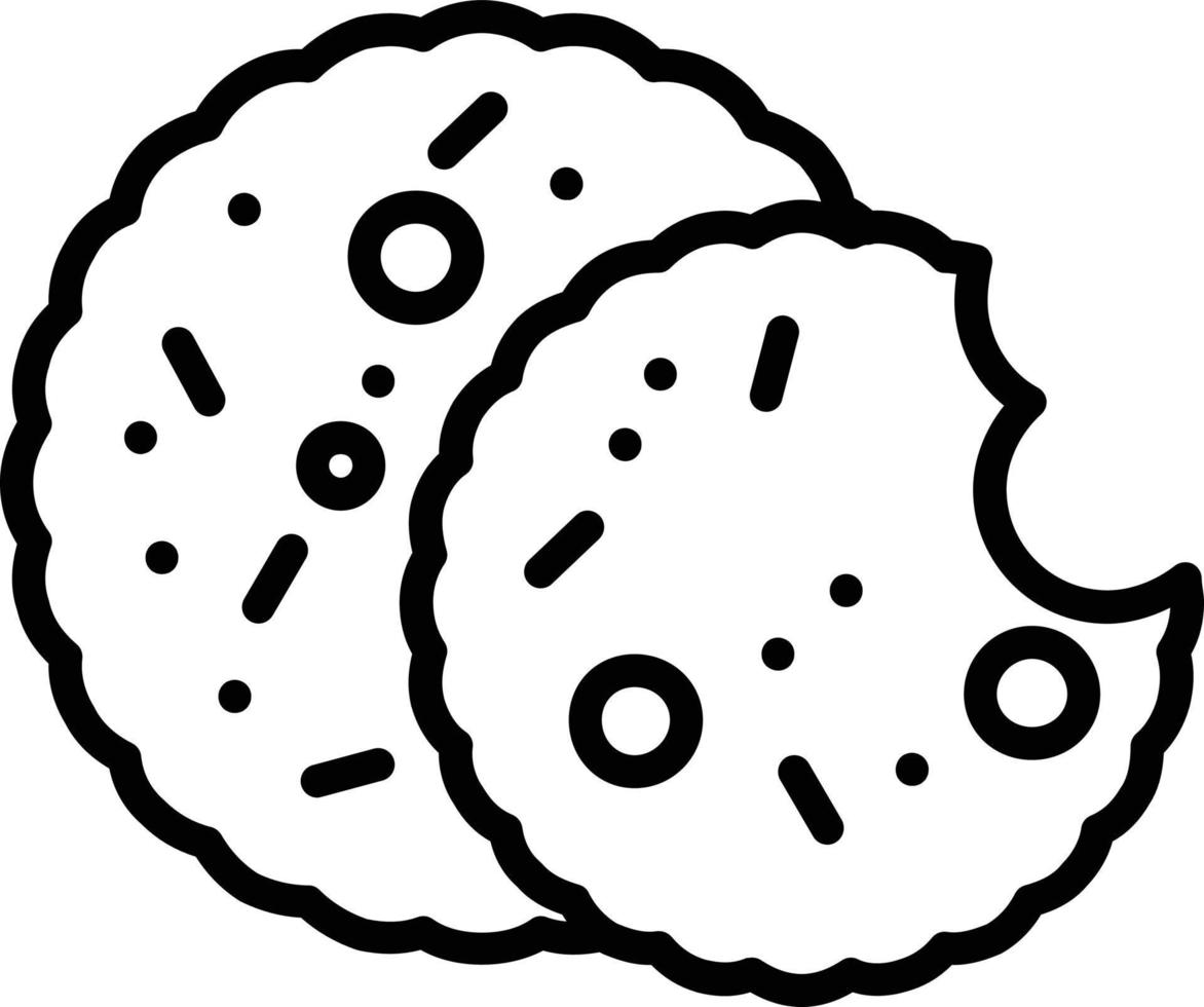 icono de línea de cookies vector