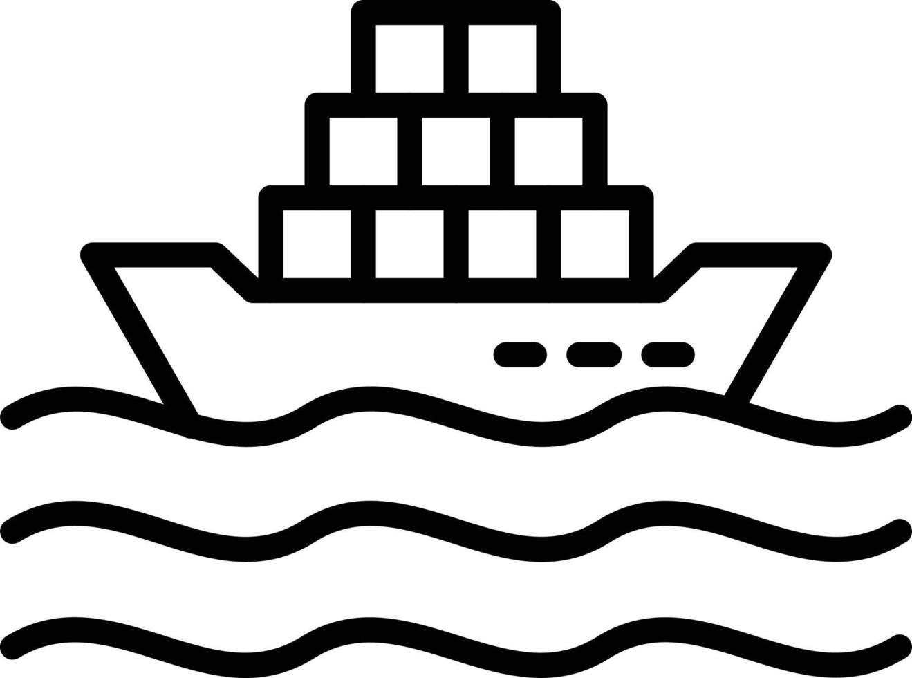 Cargo Ship Line Icon vector